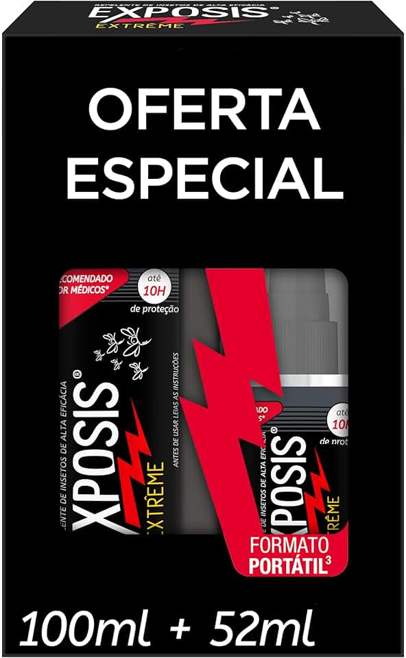 Exposis Extreme, Repelente Icaridina Longa Duração, Kit 2 Unidades Spray de 100ml e 52 ml