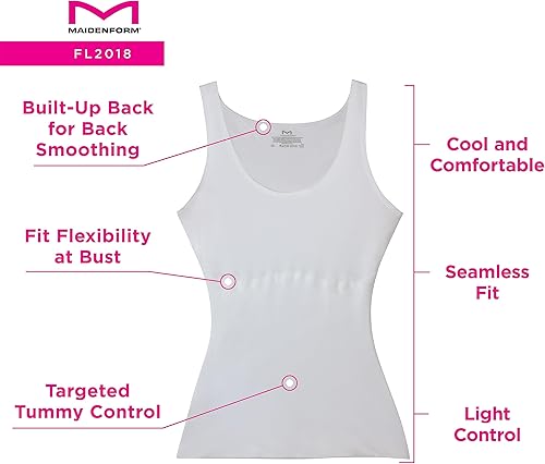 Miniatura 4 de Maidenform Camiseta sin mangas Shapewear para mujer, control de abdomen y suavizado de espalda