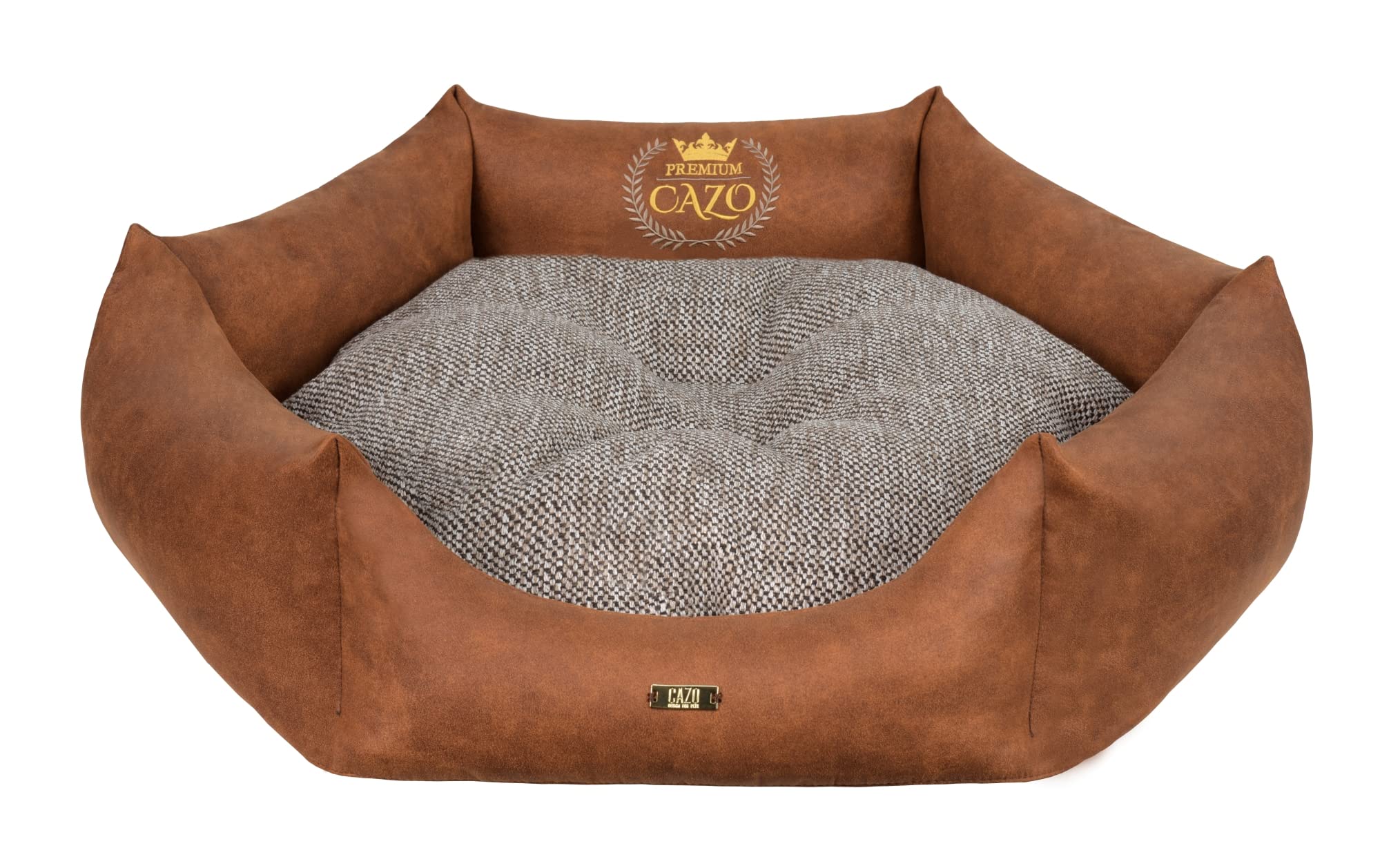 Puchowe legowisko CAZO Premium dla psa lub kota ø 85cm, wymiar wewnętrzny ø 60cm, brązowe, rozmiar L, LPM0204/B