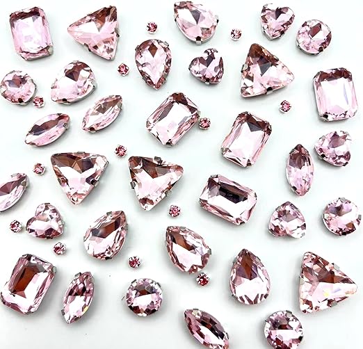 Strass Da Cucire Neri 70 Pezzi - 7 Forme Diverse - Per Abbigliamento E Fai Da Te - Foto 5