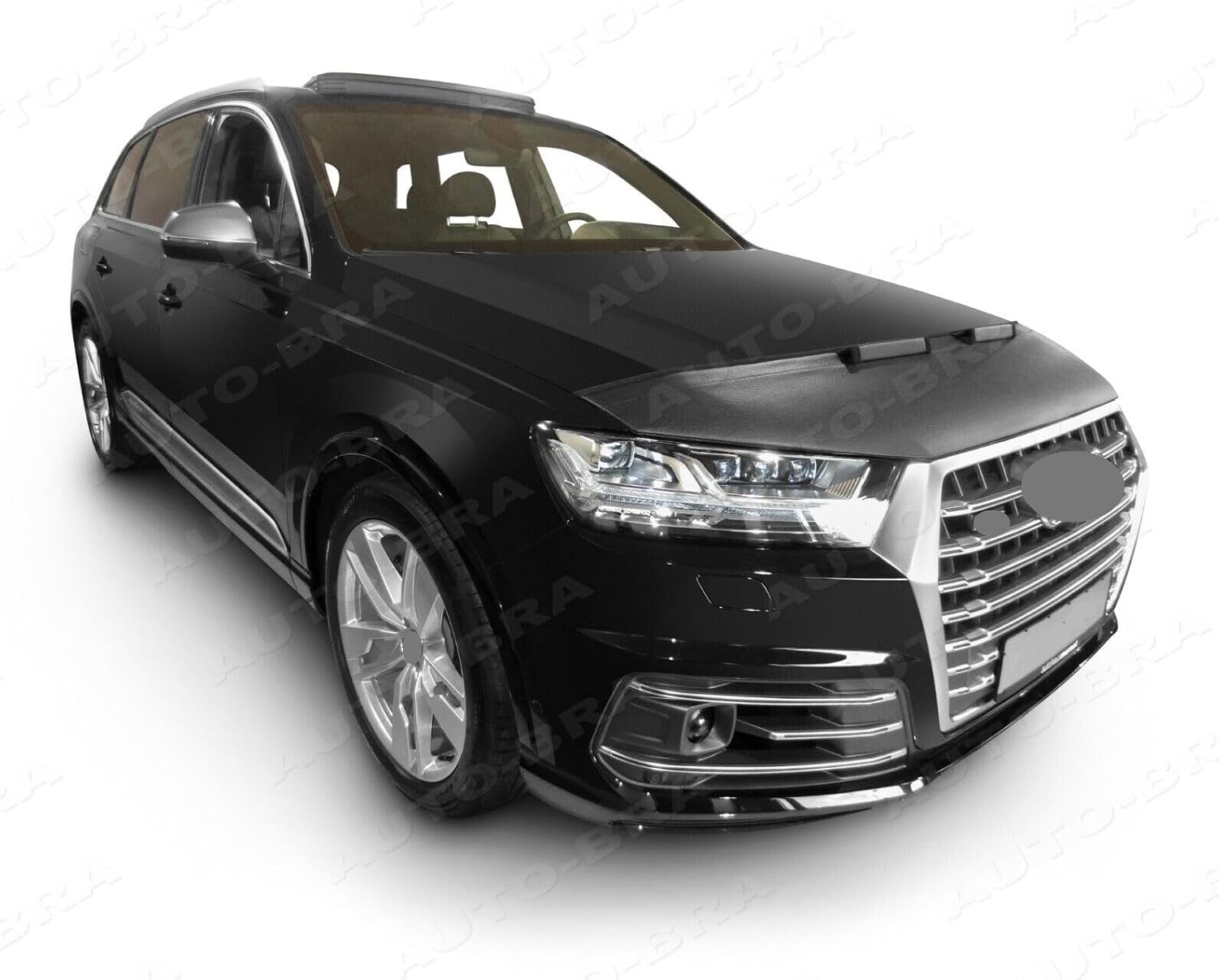AB3-00505 CAR Hood Bra Compatible with Audi Q7 4M Since 2015 Front End Nose Mask Bonnet Bra STONEGUARD Protector Tuning