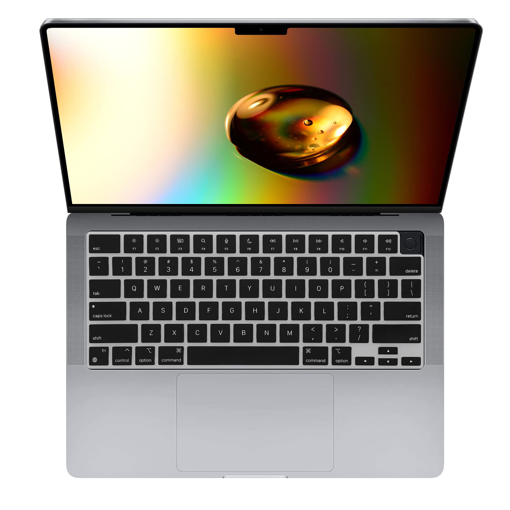 kwmobile Protezione Tastiera Americana Compatibile con Apple MacBook Pro 14" (2021) A2442 - Cover Tastiera Inglese US Copertina Silicone nero