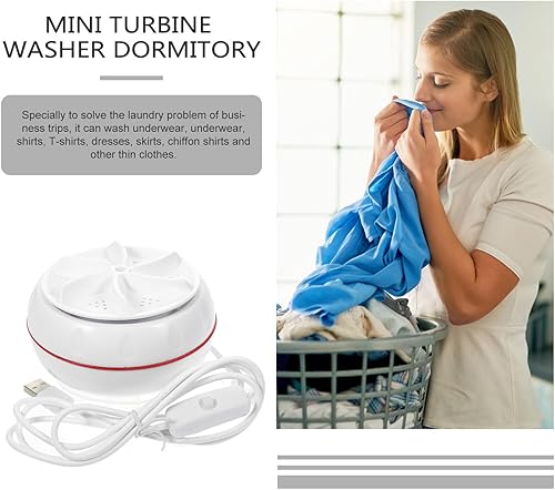 Miniatura 9 de SAFIGLE Mini lavadora de viaje con carga USB, pequeña lavadora de ropa interior para calcetines y ropa interior con rotación hacia adelante y