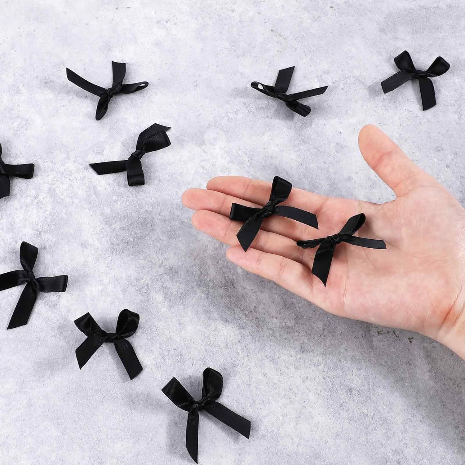 50 Pcs Mini Black Bows Satin Ribbon Bows 4x4cm Little Bows DIY Satin Bows Black Ribbon Mini Bows Cute Small Bows for Craft Sewing Scrapbooking Christmas Party Wedding and Gift Wrapping - Image 6