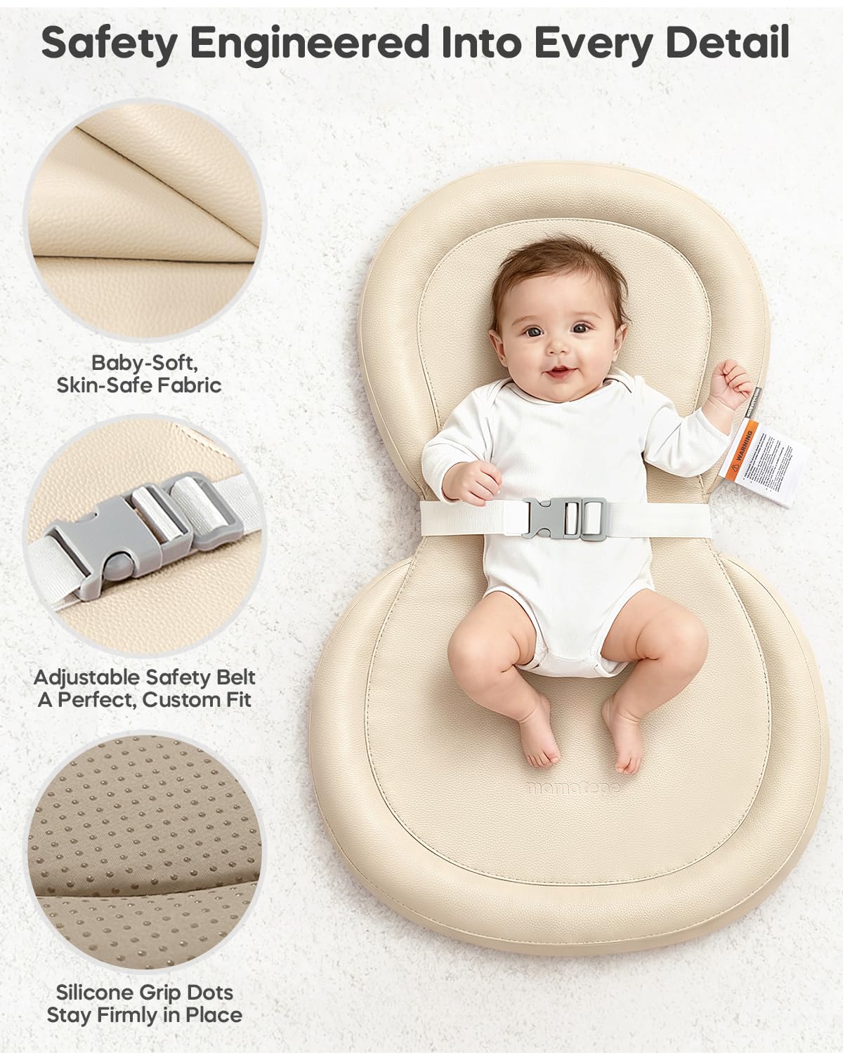 Mamatepe Cambiador de pañales de bebé, suave, plegable, de cuero, impermeable y antideslizante, lavable, 76 x 48 cm, color amarillo