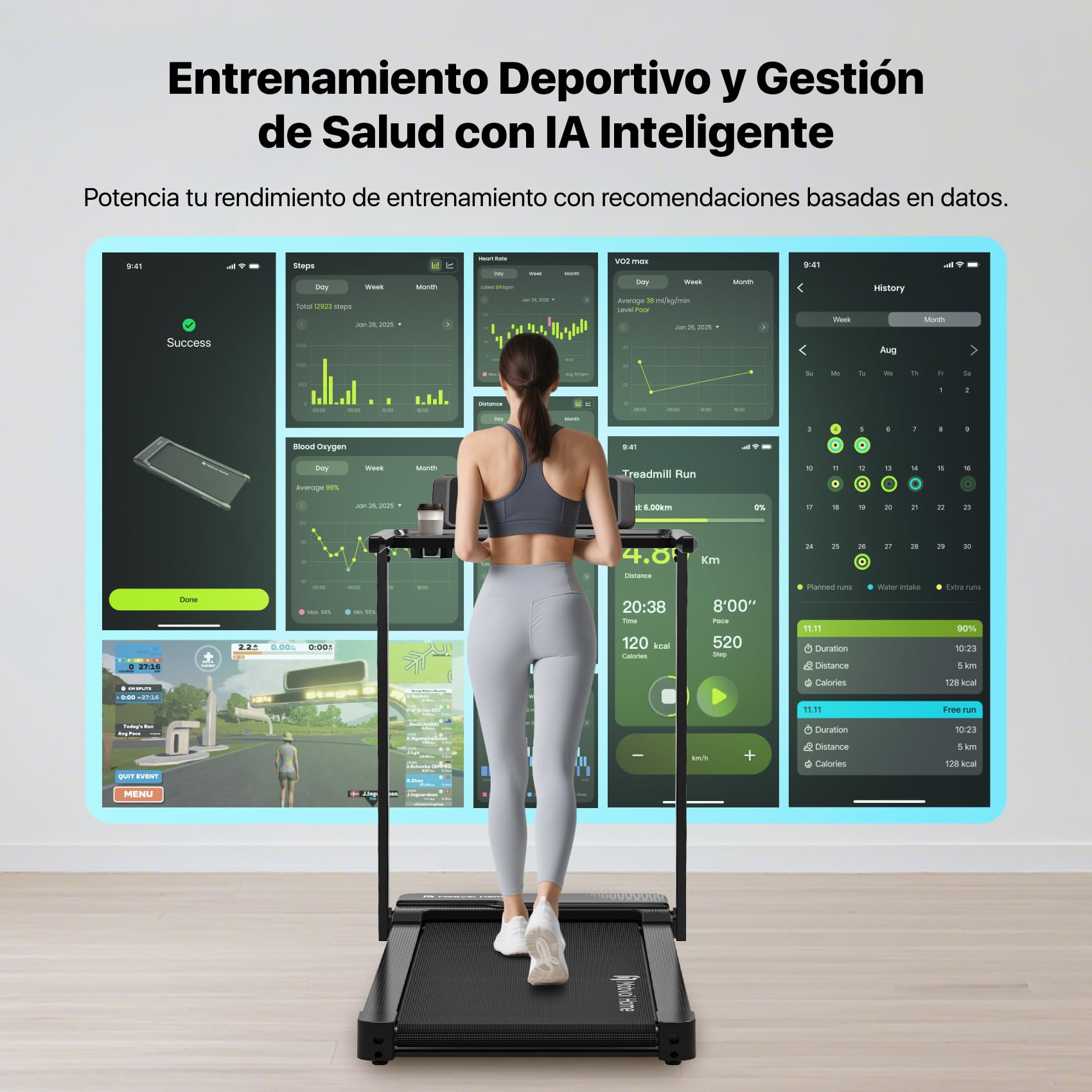 Mobvoi Cinta de Correr 3 en 1 Cinta de Correr Casera Plataforma para Caminar en Casa，Cintas de Correr eléctricas, Cintas de Correr para Oficina，12 km/h 120 kg