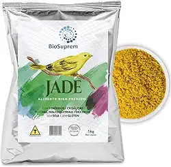 Biosuprem Jade 1kg Farinhada Completa High Premium para Pássaros Silvestres Canário Curió Coleiro Bicudo Pintassilgo Canários da Terra Tiziu Azulão com Luteína