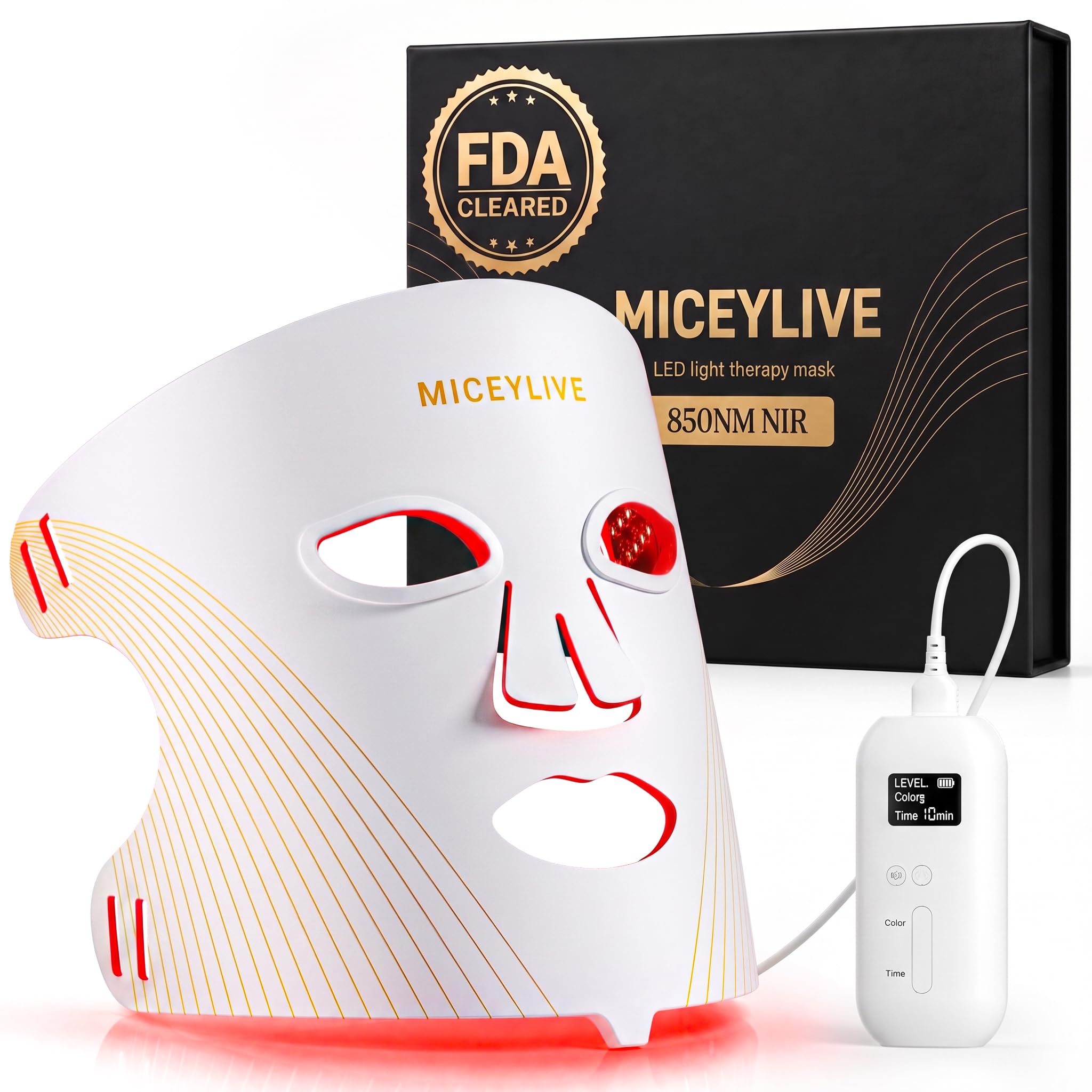 Red Light Therapy for Face, FDA-Cleared Blue Light Mask for Acne