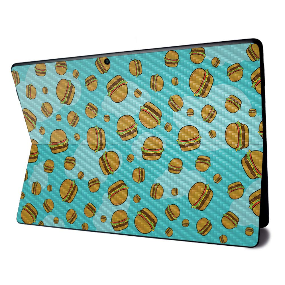 MightySkins Carbon Fiber Skin for Microsoft Surface Pro X - Burger Heaven | Textured Carbon Fiber Finish | Easy to Apply, Remove, and Change Styles | Made in The USA
