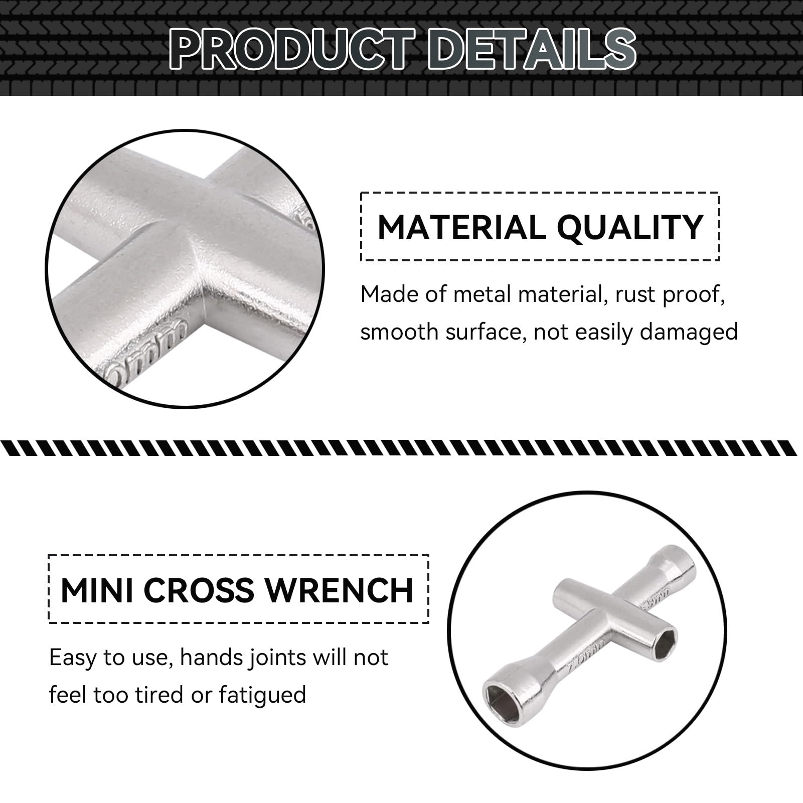 Chiave A Croce Per Auto RC - Set 4 Misure (4mm, 5mm, 5.5mm, 7mm), Robusta E Portatile Per Manutenzione - Foto 4