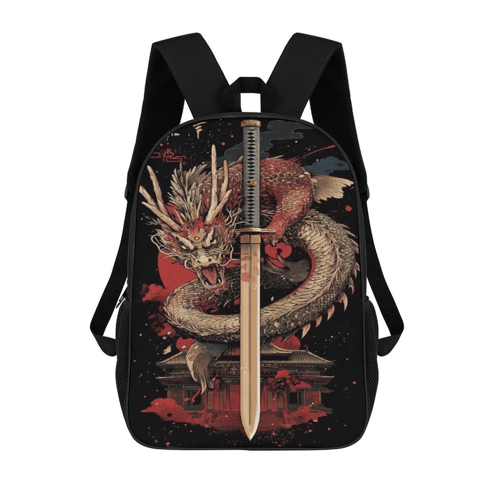 Tnfhsoft Unisex Kids Dragon-1 Dragon Backpacks,Kids Backpack Student School Bag Japanese Dragon Bag 3D Printed Travel Backpacks Fashion Accessory Backpack Children School Bags 17Inch