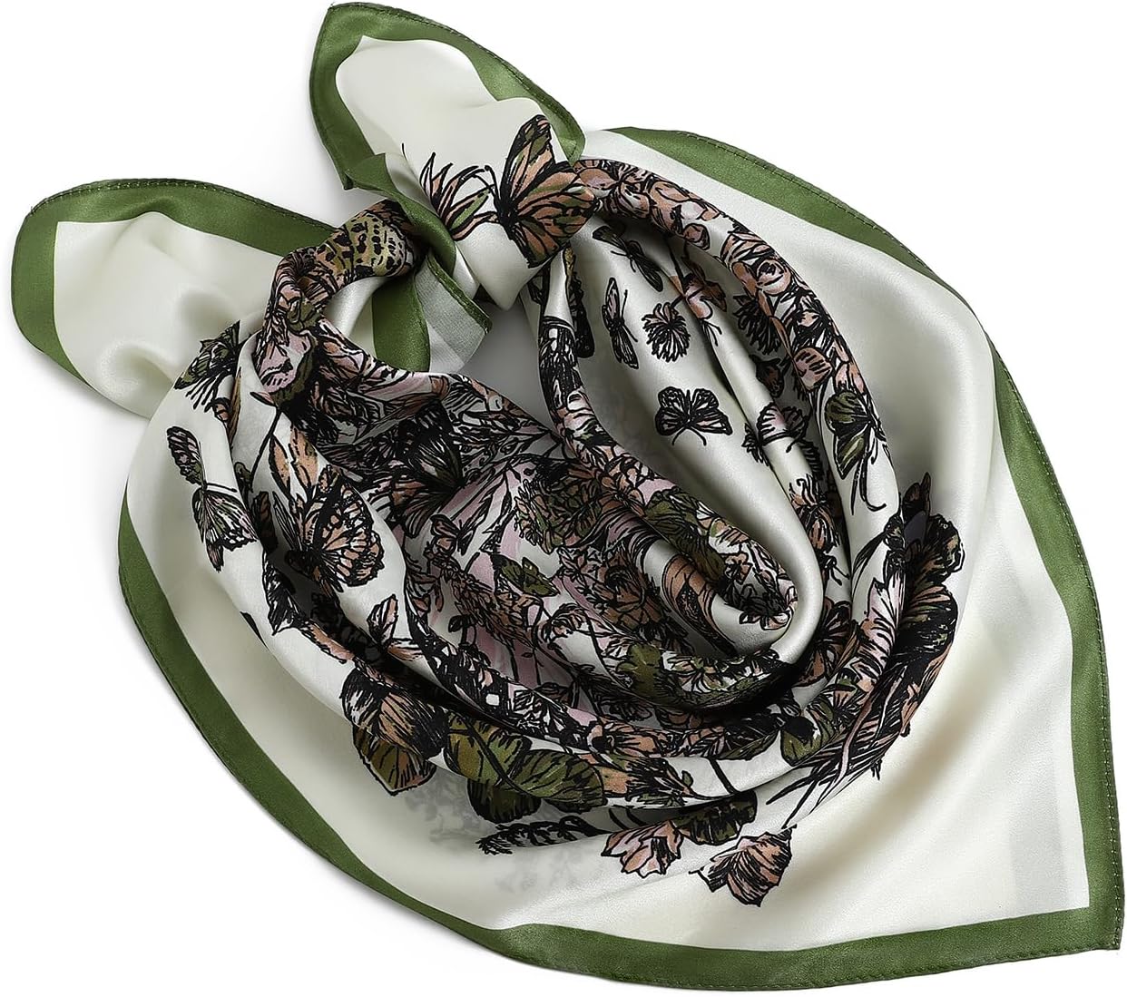 100% Pure Mulberry Silk Square Scarf-27''x27"Lightweight Hair Scarves Headscarf Night Sleeping with Gift Packed - Image 3