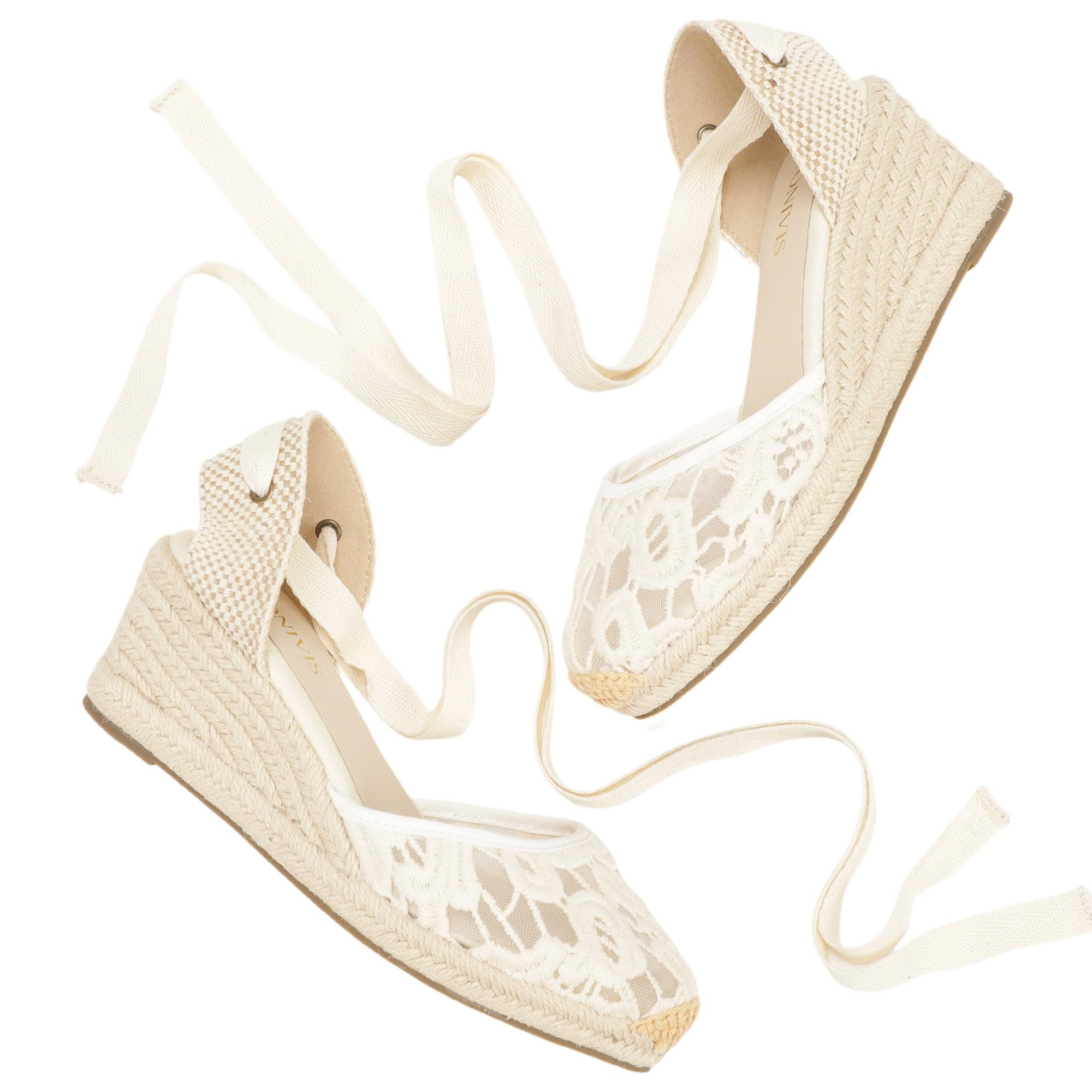 Espadrillas da donna con zeppa, zeppa da 7,6 cm, cinturino morbido alla caviglia, punta chiusa, sandali estivi classici