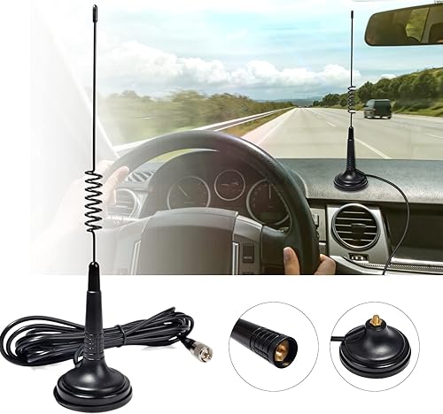 Miniatura 4 de Antena magnética de 27 Mhz, antena CB con base de montaje magnético de 2.7 pulgadas, cable RG58 de 13.1 ft para transceptores Cobra Uniden Midland