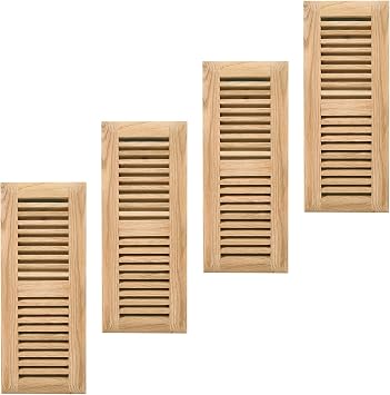 4Pcs White Oak Drop in Floor Register,4X12 Inch,with Damper,Unfinished.