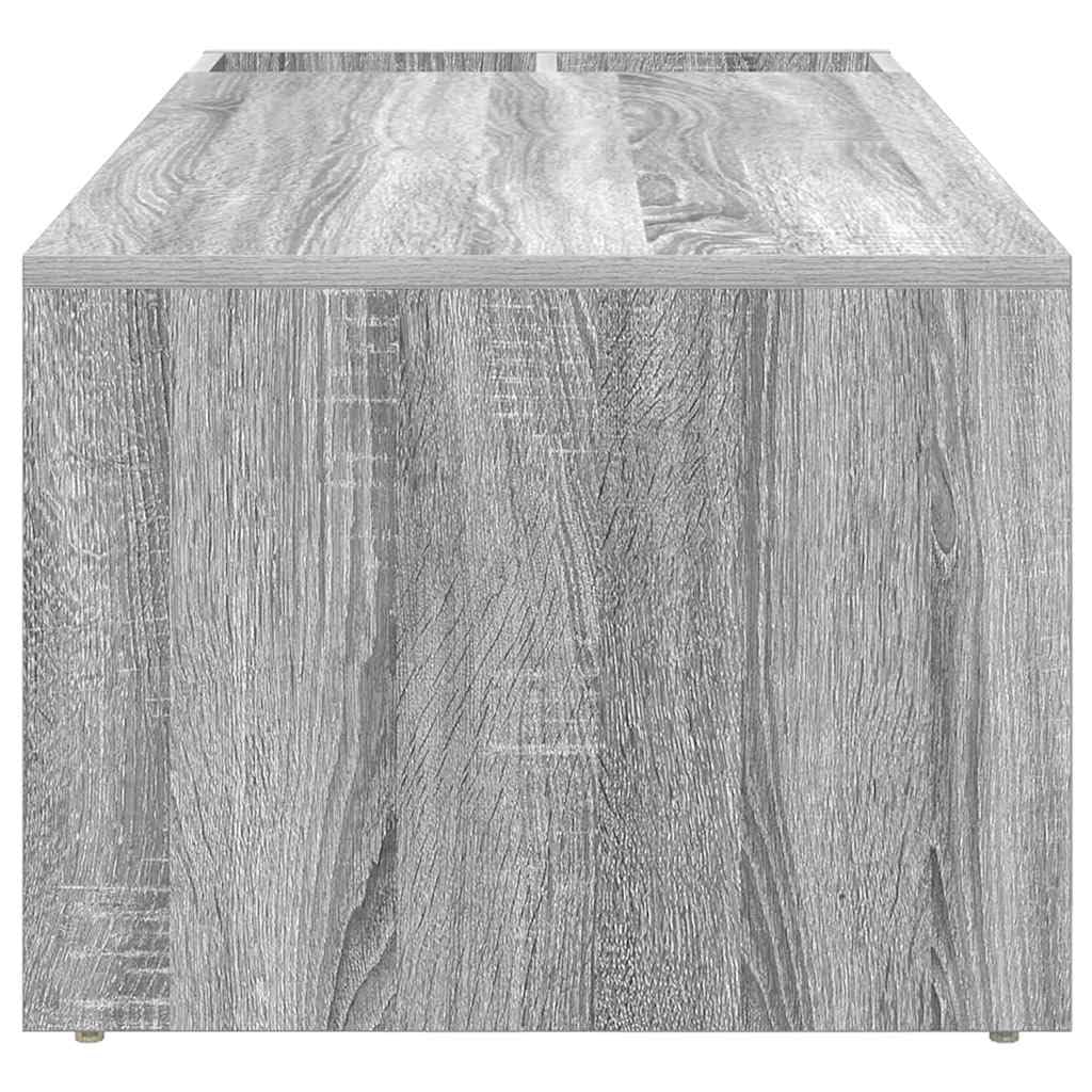 Mesa de centro Sonoma gris de madera 101,5 x 50 x 37 cm con espacio de almacenamiento, rectangular para salón, mesa auxiliar, estante para sofá, salón, oficina, diseño moderno