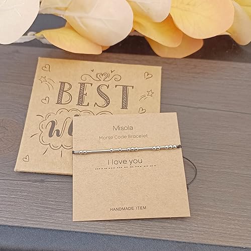 Miniatura 3 de VIMIEW Pulseras de código morse para mujer regalos de amistad para mujeres mamá esposa amigas mejor amiga hermana abuela cumpleaños Navidad el mejor