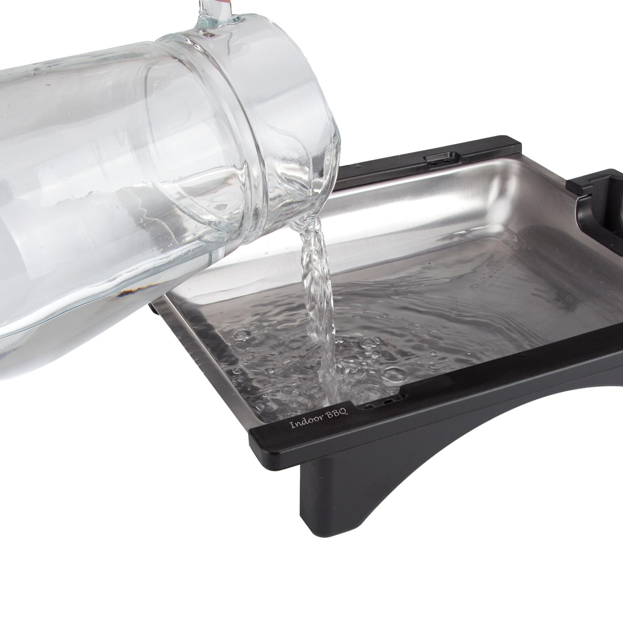 Jata - BQ95 - Barbecue elettrico perfetto per due persone, senza fumo e senza odori, smontabile, con 2 altezze, vassoio in acciaio inox, cucina sana con acqua