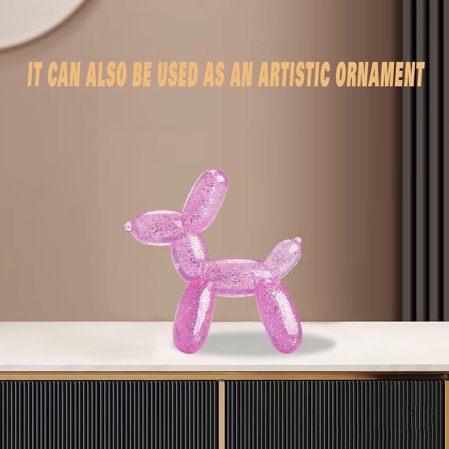 Durable Dog Chew Toy – Balloon Dog Shape, 6.14” for Medium & Large Dogs, Tough Plastic, Interactive Chew Toy for Boredom & Dental Health（Pink）