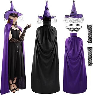 Witch Costume for Women Hooded Cloak Kit