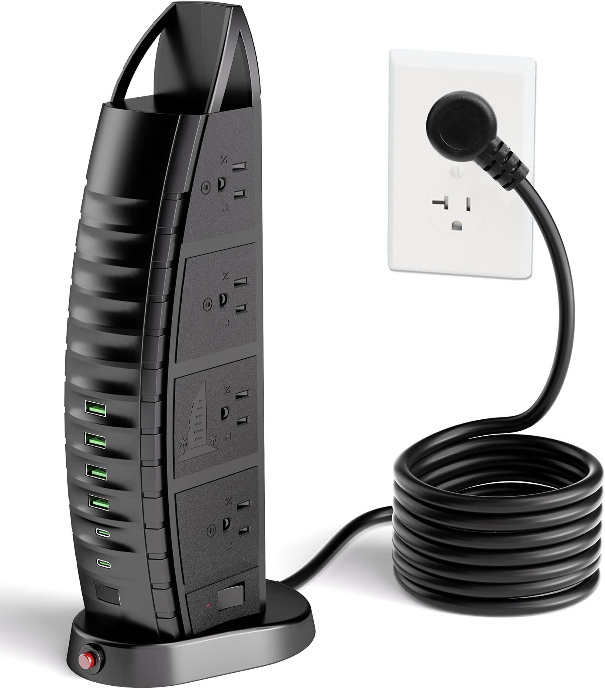 Extension Cord with Multiple Outlets Surge Protector Tower