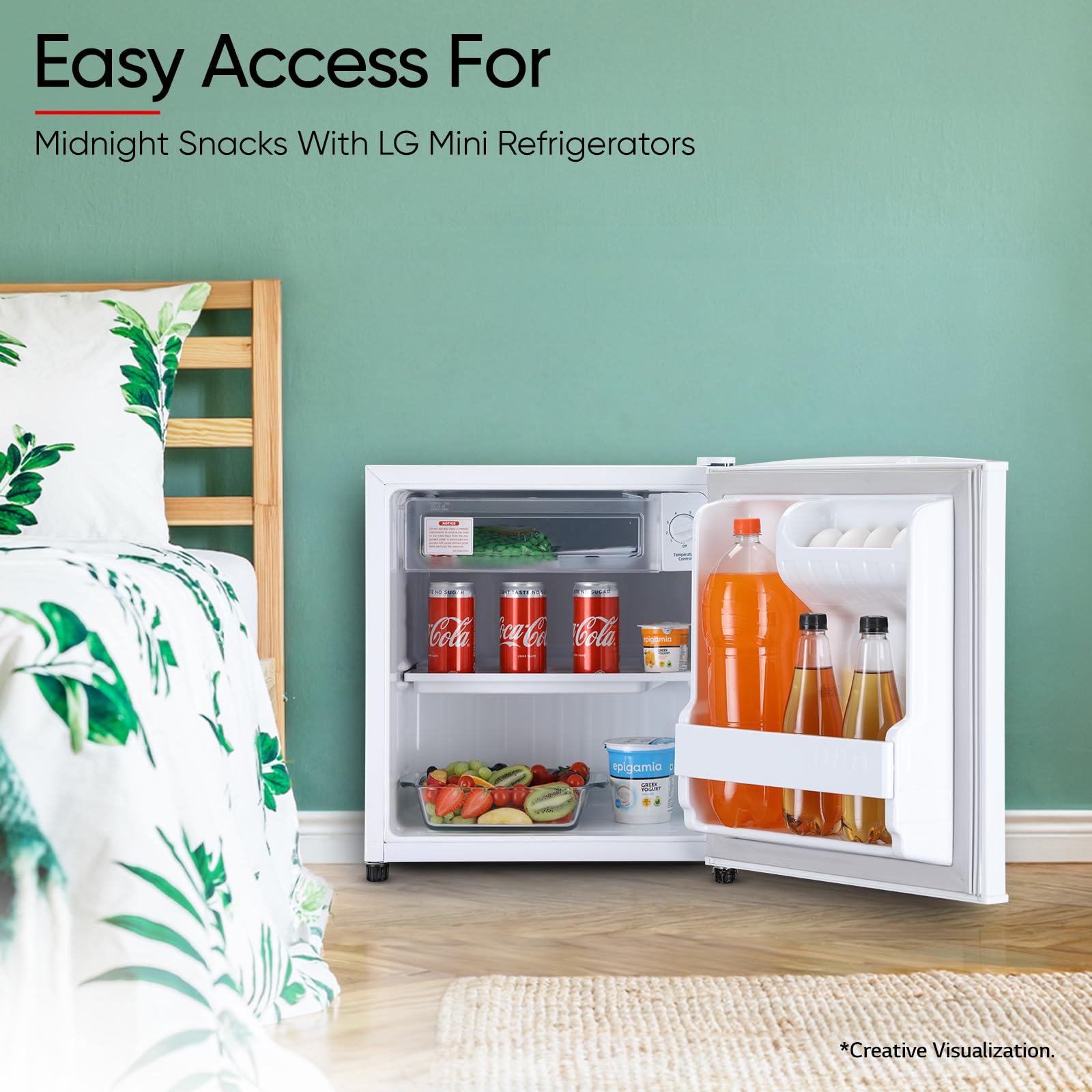 LG 43L Mini Bar Refrigerator - Super White -9
