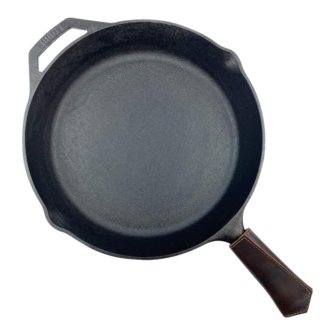 Hide & Drink Leather Pan Handle Cover - Heat Resistant Full Grain Leather For Cast Iron Skillets (Bourbon Brown) - View #3