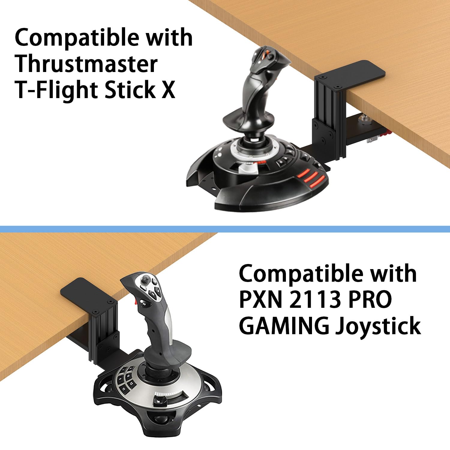 Supporto per il fissaggio su scrivania compatibile con Thrustmaster T.Flight Hotas One/Hotas 4/Stick X, SimTask Farmstick, VelocityOne Flightstick, G Extreme 3D Pro Joystick USB, WINWING URSA MINOR Jo