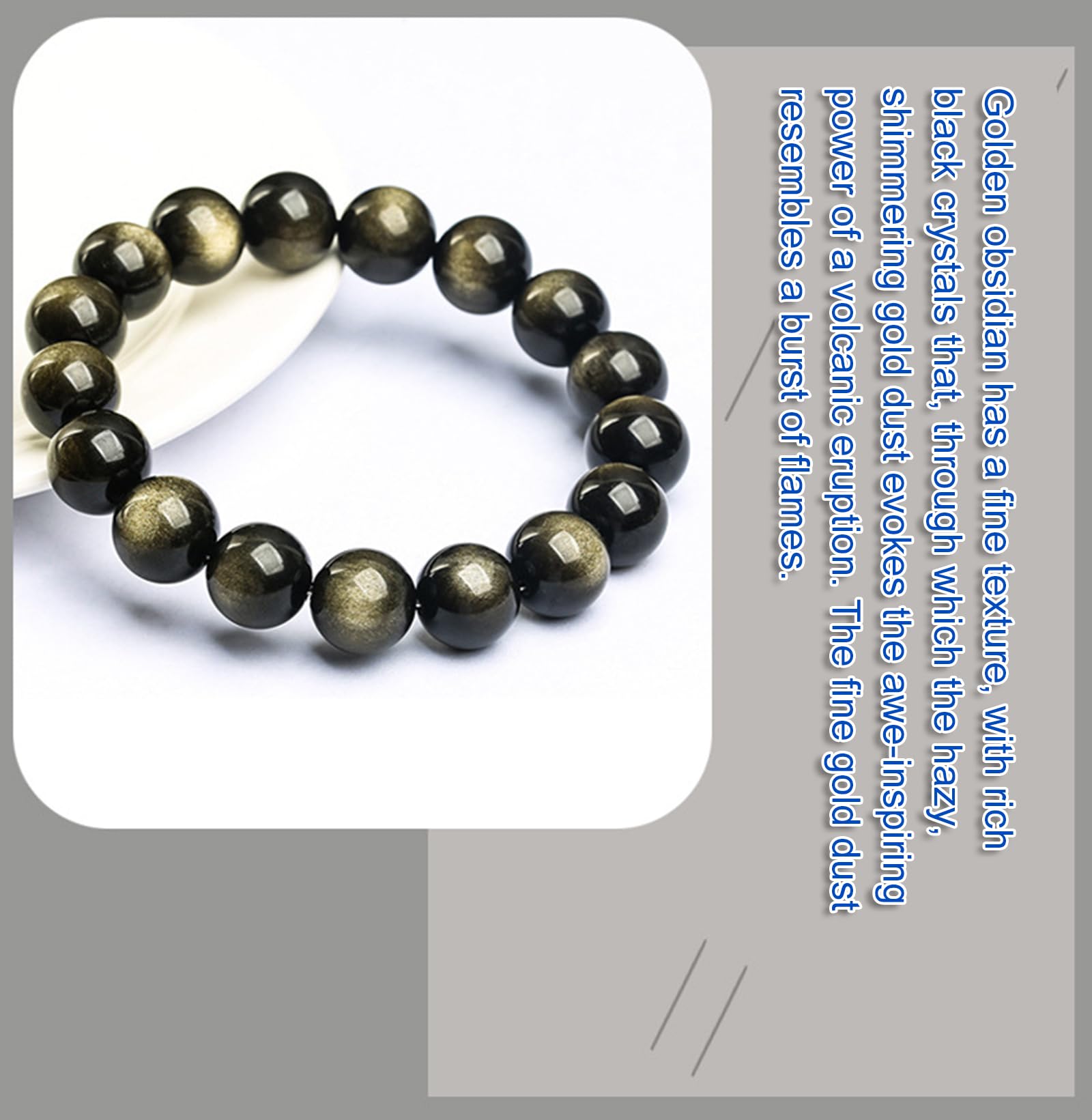 Bracciale con Gemme di Cristallo Naturale di Grado 5A | Perle di Quarzo caricate con energia curativa | Bracciale Elastico Artigianale per Donne, Uomini e Ragazzi,A,14MM