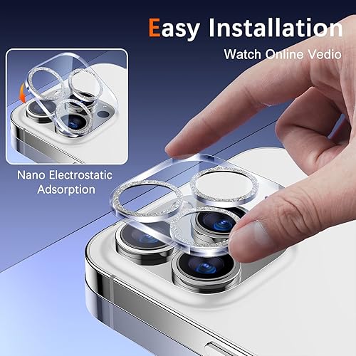 Miniatura 5 de UniqueMe Paquete de 3 protectores de lente de cámara compatibles con iPhone 14 Pro MaxiPhone 14 Pro, resistentes a los arañazos, compatibles con