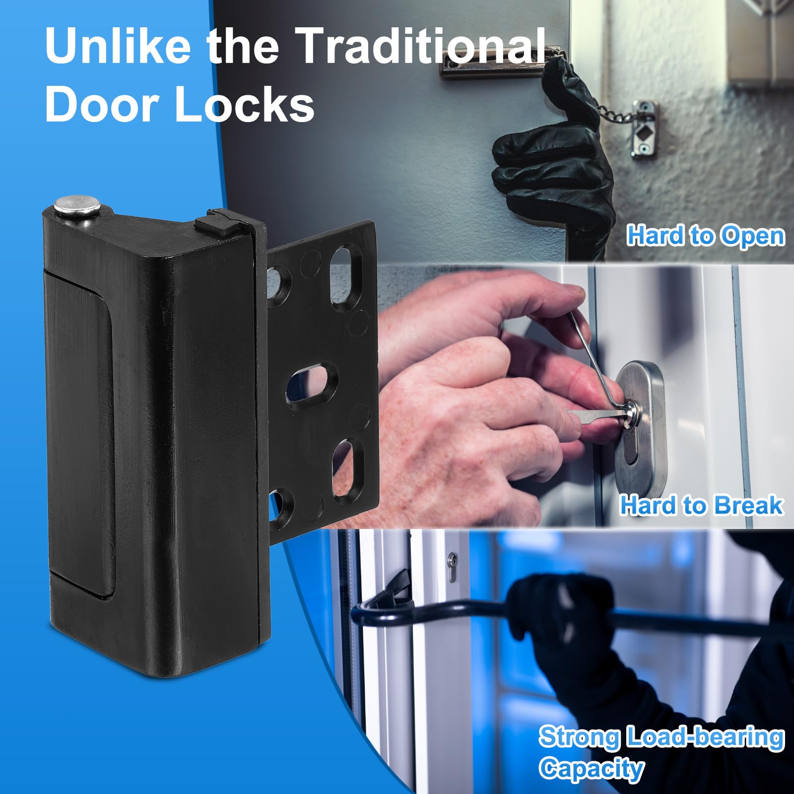 PATIKIL 2.95"x0.98" Home Security Door Reinforcement Lock - Image 3