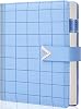 CAGIE A5 6 Ring Binder Refillable Planner Notebook 6 Hole Binder Organizer Business Planner Agenda for Men Women Spiral Leather Journal Writing Notebook Blue
