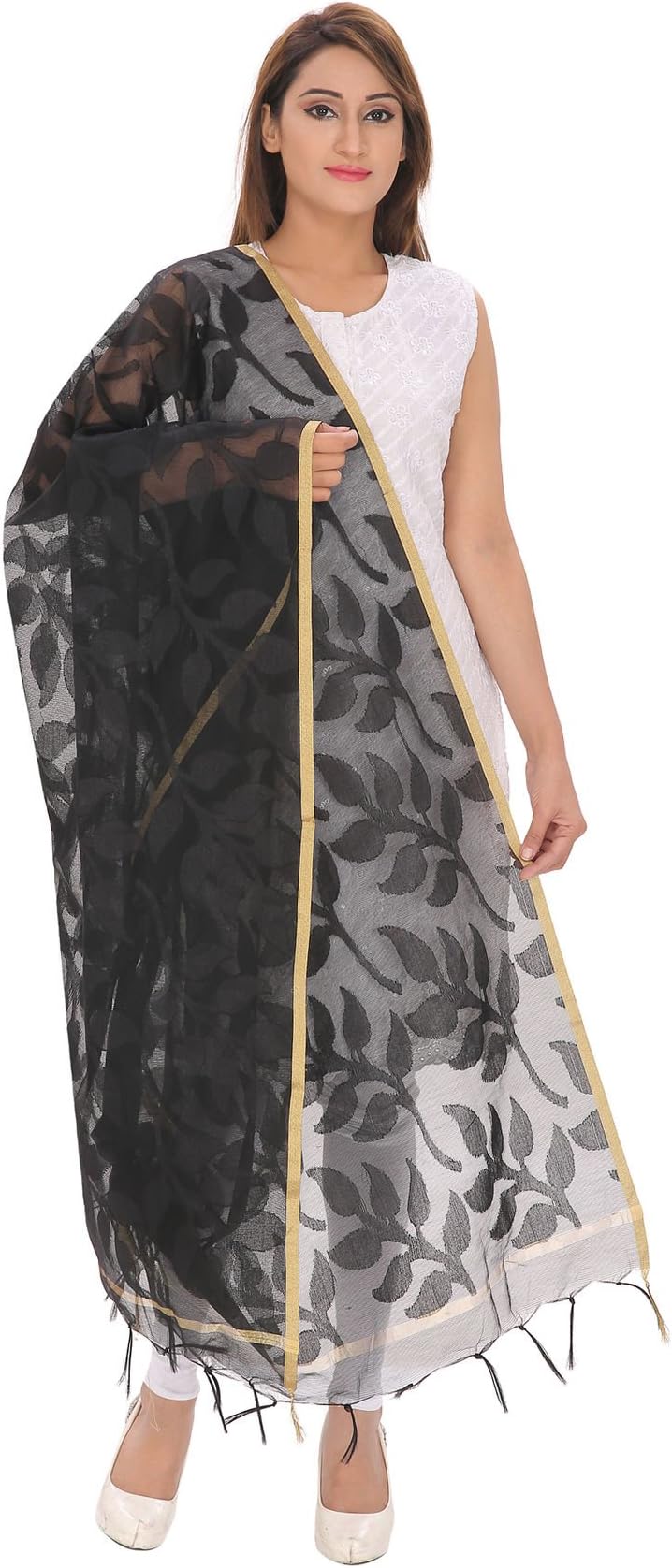 DevamWomen's Cotton Silk Banarsi Jacqard Dupatta