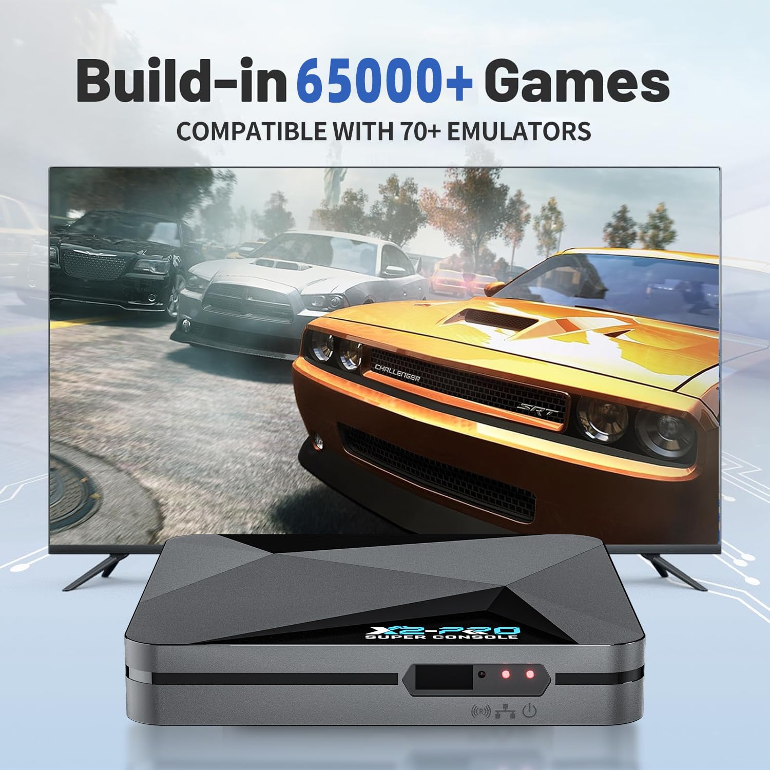 Kinhank Super Console X2 Pro Retro Game Console with 60000+Games,Video Game Console EmuELEC 4.5&Android 9.0 in 1,Compatible with 65+ Emulators,2 Controllers
