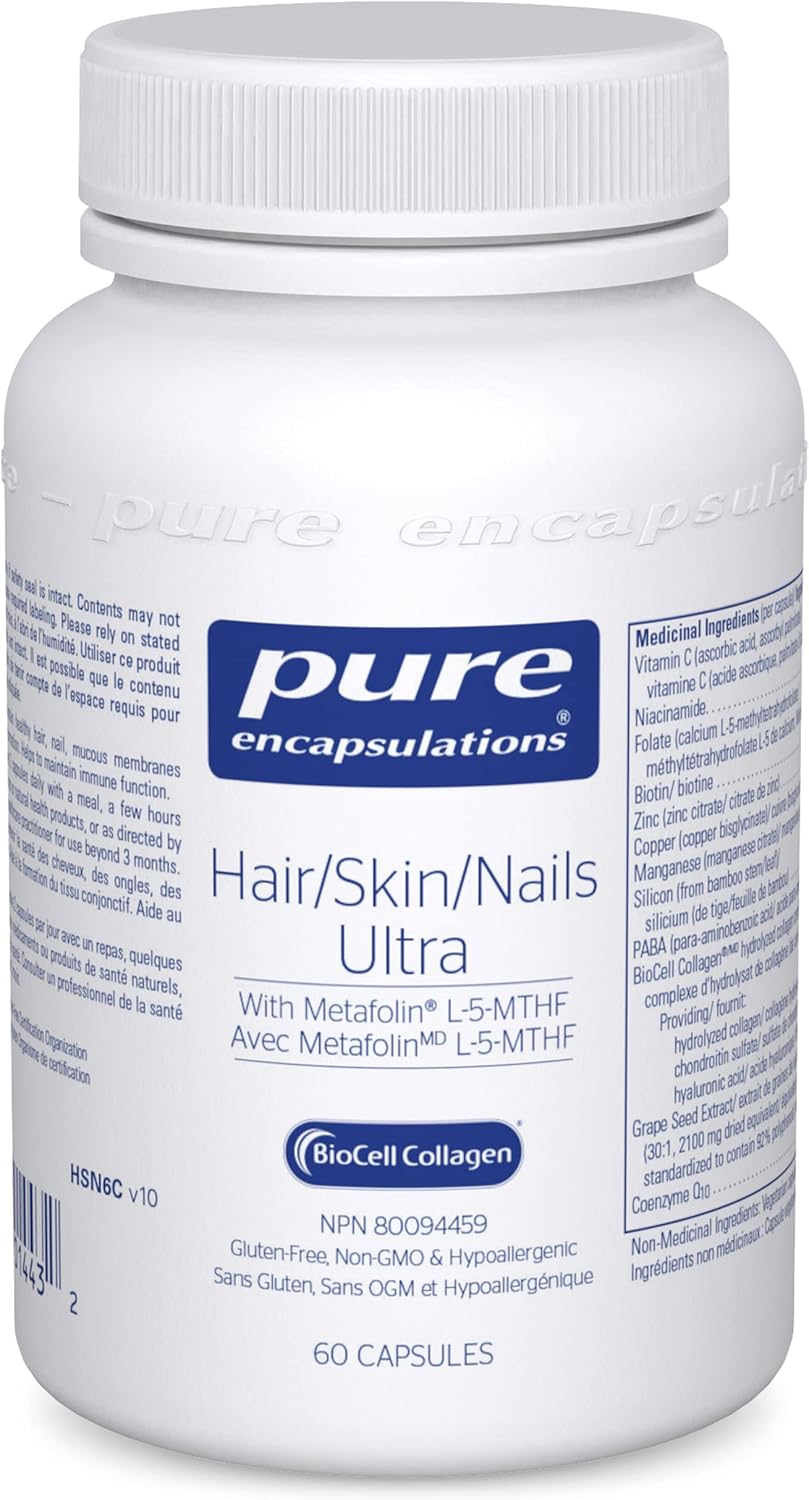 Pure Encapsulations Hair/Skin/Nails Ultra – Supplement for Collagen, Antioxidants, Skin Hydration, Hair & Nails* – With Biotin, Vitamin C & More – 60 Capsules Pure Encapsulations Hair/Skin/Nails Ultra – Supplement for Collagen, Antioxidants, Skin Hydration, Hair & Nails* – With Biotin, Vitamin C & More – 60 Capsules