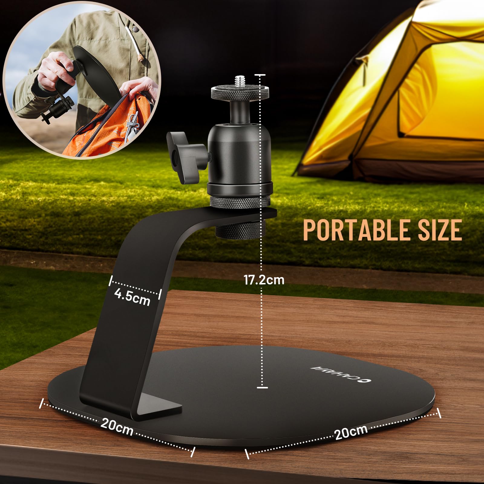 CAHAYA Supporto per Proiettore Desktop Stabile: Stand per Proiettori da Scrivania con Testa a Sfera Stand Universale da Tavolo per Laptop PC Videoproiettore CY00375-1