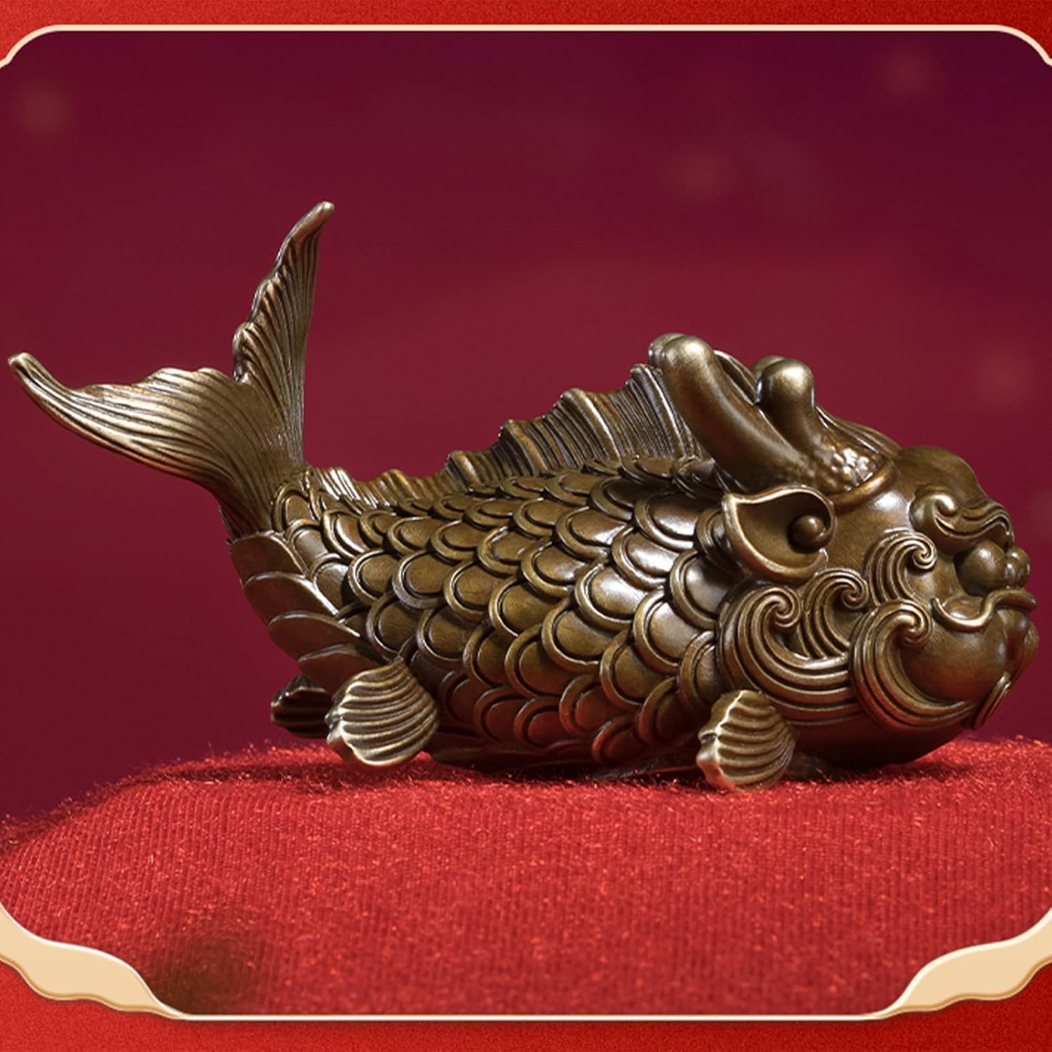 Amazon.co.jp: 魚化龍 魚 龍と化す インテリア 置物 オブジェ 風水