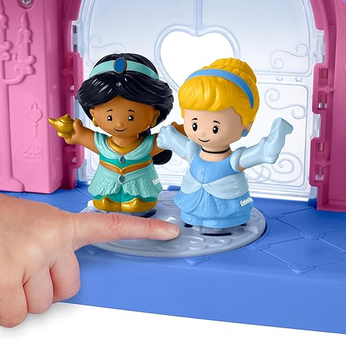 Miniatura 7 de Fisher-Price Little People - Juego de princesa de Disney, luces mágicas y castillo bailarín, juguete musical con 2 figuras para mayores de 18 meses