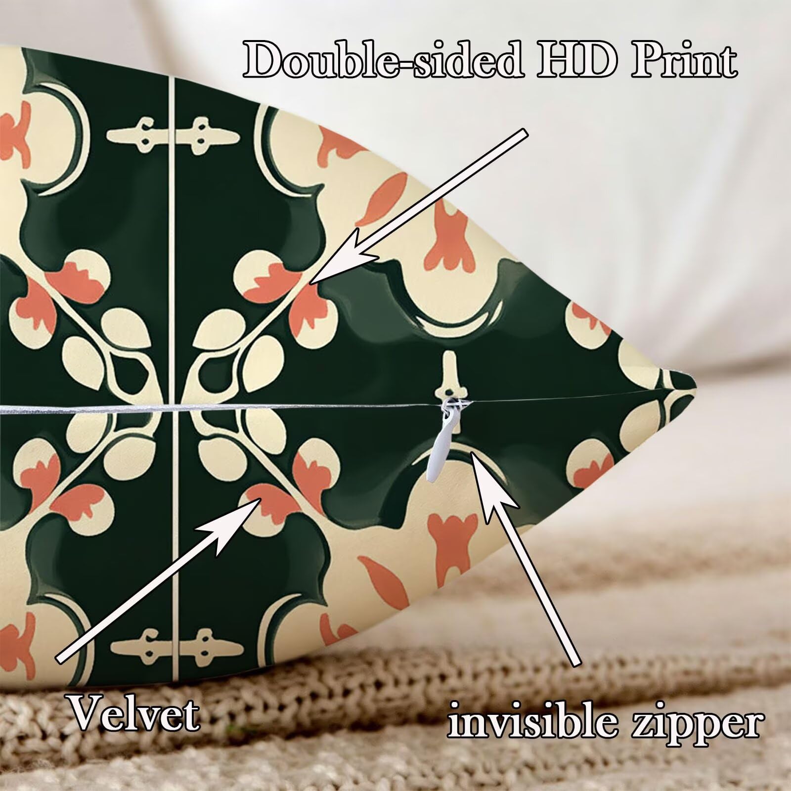 Federe per Cuscino, Cuscini per Divano 65x65cm Set di 2 fiore nazionalità