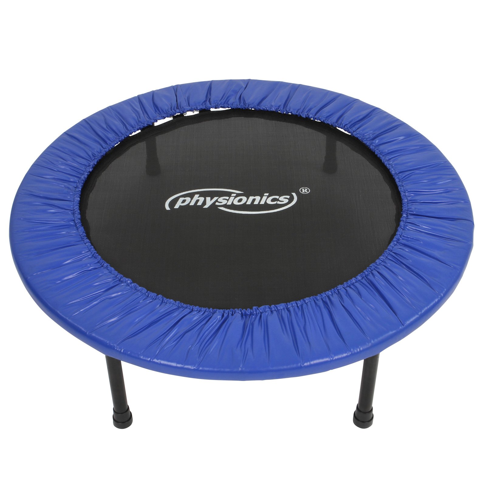 Physionics® Mini Trampoline de Fitness - Diamètre au Choix (Ø 81/91/96/102/114/122 cm), Pieds Antidérapants, Usage Intérieur/Extérieur - Trampoline de Gymnastique, Entraînement, Jumping