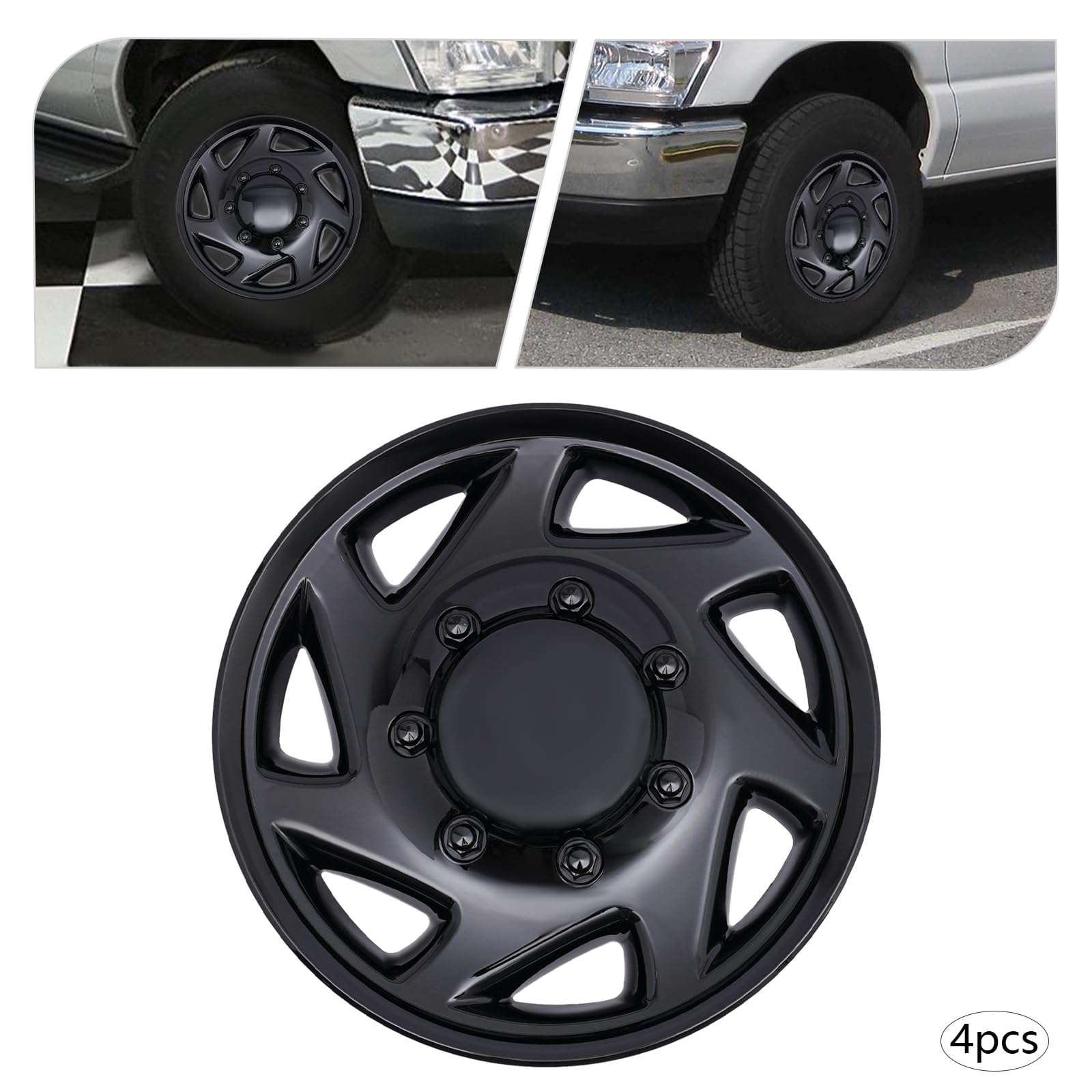 YIYIBYUS Hub Caps Van Full Wheel Covers for Ford E250 E350 E450 Econoline 1999-2018 4PCS 16