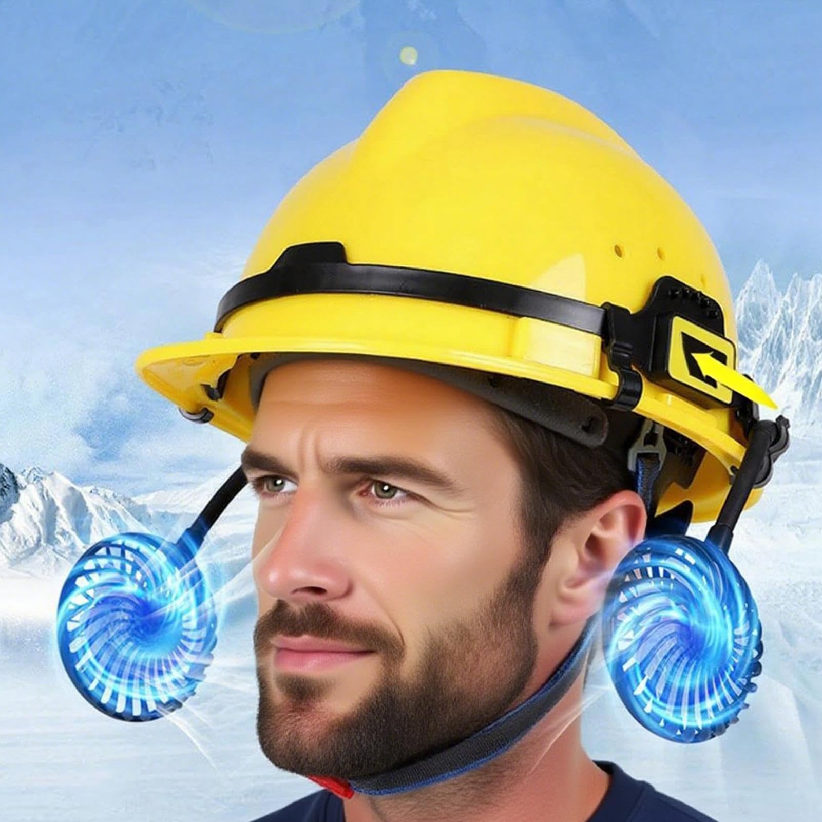 Ventilatore Per Casco | Ventola Regolabile per Elmetti a 3 Velocità,Dispositivo Rinfrescante con Luce Notturna per Attività Esterne Lavoratori Ciclismo
