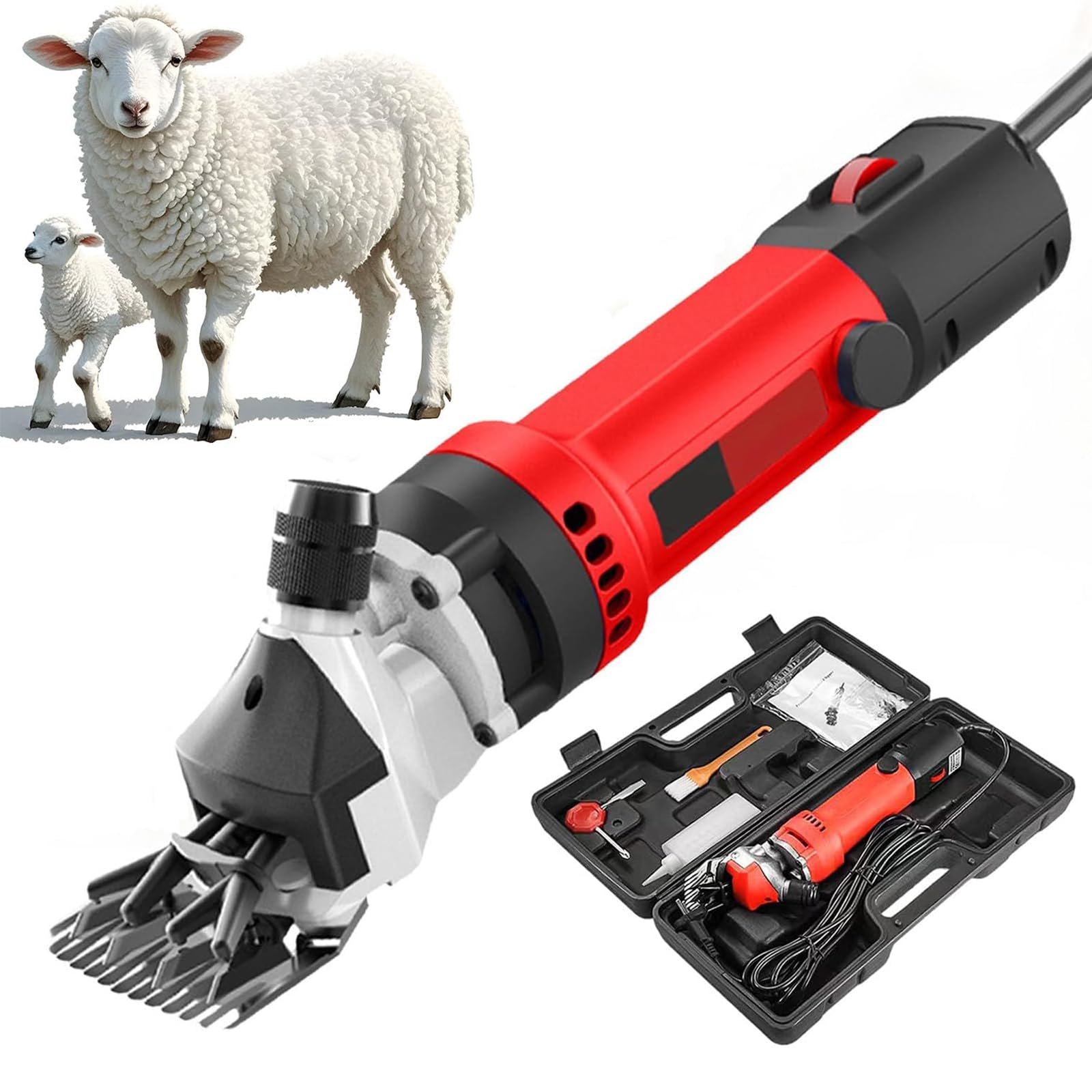 Esquiladoras eléctricas para ovejas, esquiladoras eléctricas profesionales para ovejas, esquiladoras eléctricas de alta resistencia de 6 velocidades, esquiladoras para el cuidado de ovejas. ( 13)