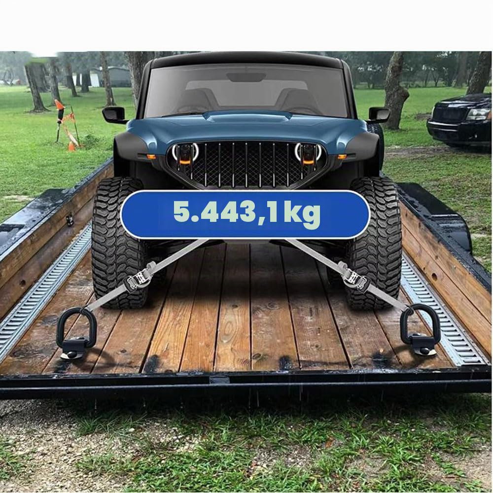 1/2" Heavy Duty Bolt-On Forgiato Tie-Down D Ancora, 12000 Lbs Resistenza alla rottura Gancio Ancora per Rimorchi Camion Cargo Tie Downs (Confezione da 4)