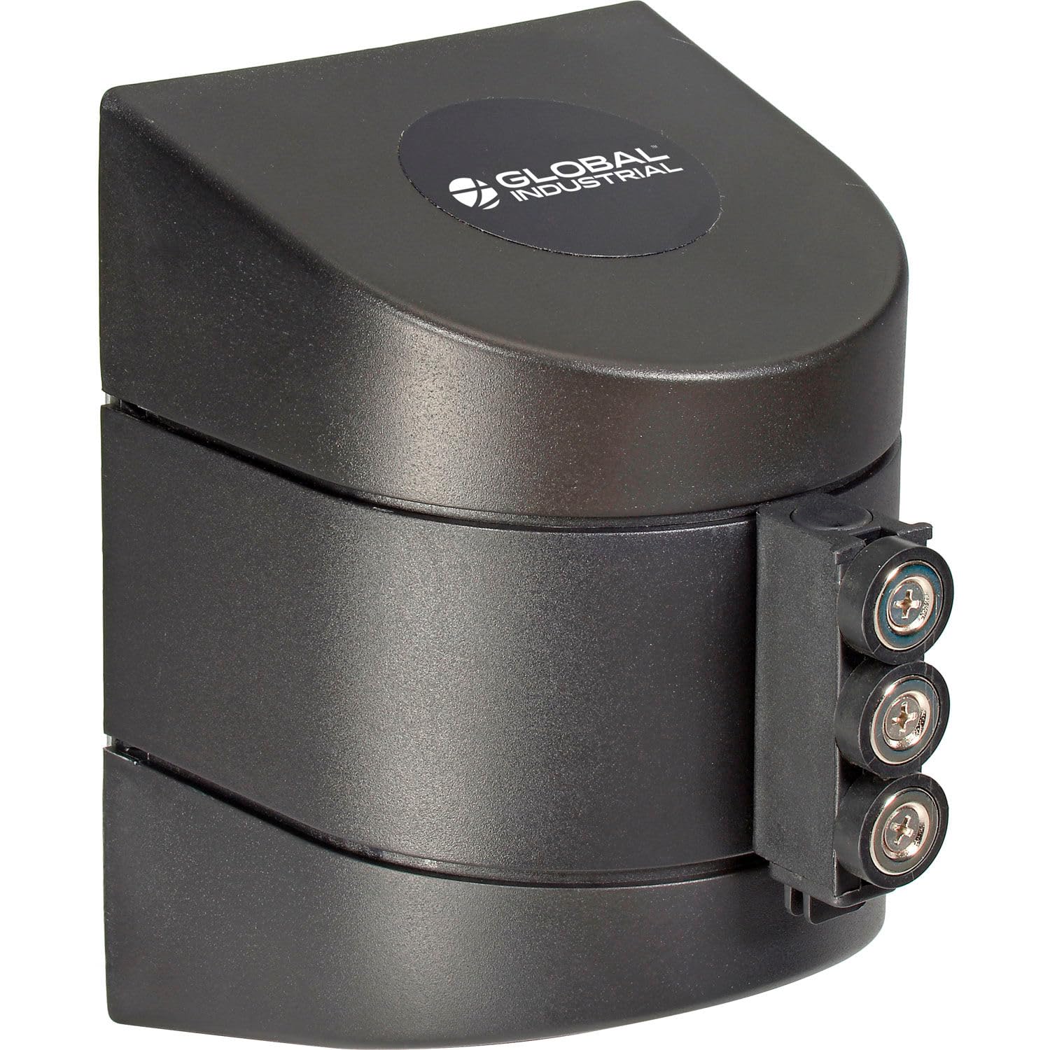 Global Industrial Magnetic Retractable Belt Barrier, Black Case W/30' Red 