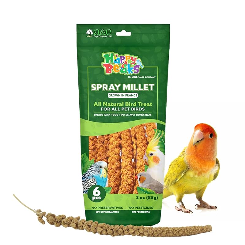 Petisco de Painço Francês em Espiga para Aves A&E Cage Company, Pacote com 6 Unidades, 85 g
