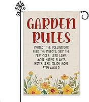 Vista 12 de Hafhue Grandma's Garden Little Helpers - Bandera de bienvenida para jardín, 12 x 18 pulgadas, doble cara para decoración de césped para exteriores
