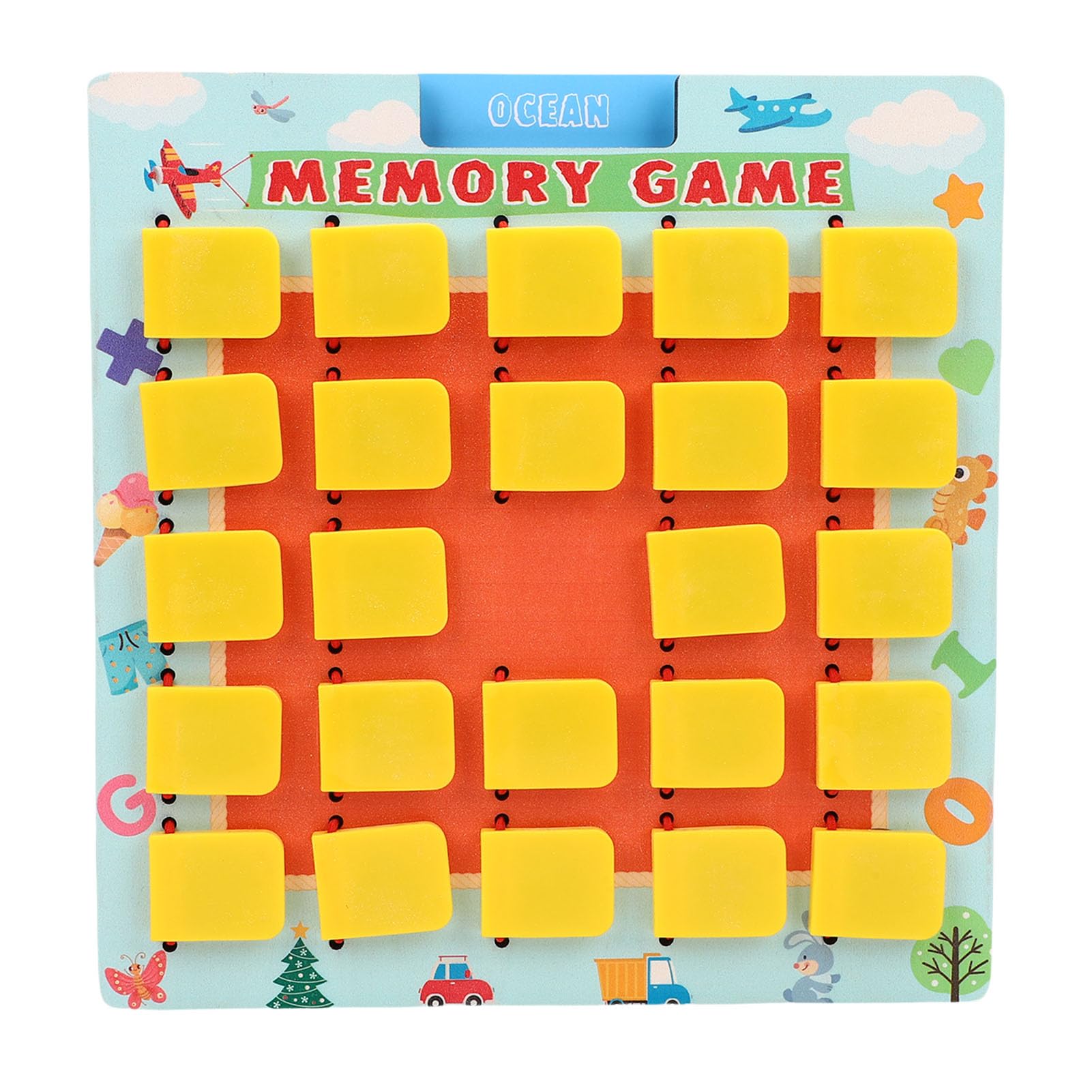 Lylithuif Gioco di memoria abbinato Flip to Win Gioco da tavolo in legno a doppia faccia Attività di apprendimento educativo per viaggi Campeggio Auto Aereo Compensato di pioppo ABS
