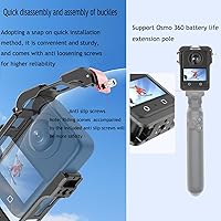 Vista 5 de OSMO 360 - Funda de aluminio de liberación rápida con marco de metal con tapa de lente de silicona Protector de pantalla para DJI OSMO 360 Kit
