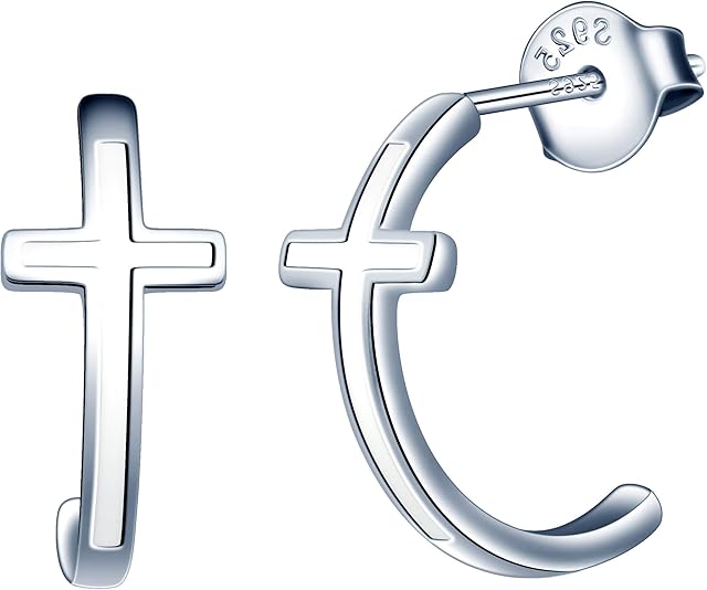 MicLee Woman's girl's Earrings, 925 Sterling silver earrings, Unique cross earrings studs, Inlaid zircon, elegant and beautiful, gift for Birthday, Valentine's Day and Christmas